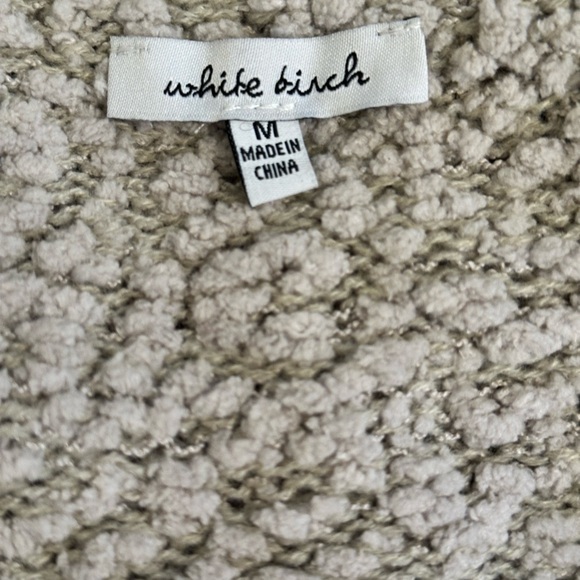 NWOT sz M White Birch oversized popcorn textured hi lo bell sleeve sweater - Picture 8 of 8